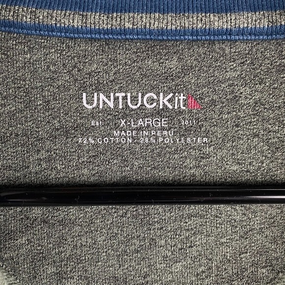 Untuckit Sweatshirt Mens XL Green 1/4 Zip Pullover Mock Neck - Picture 5 of 9